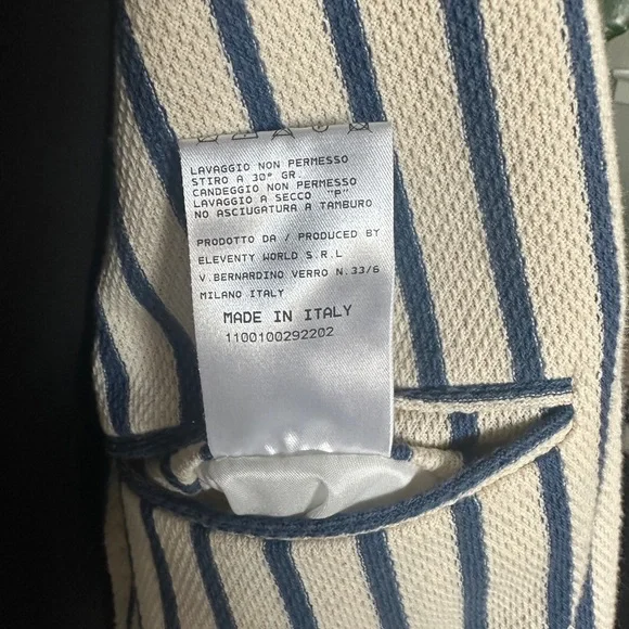 Eleventy Milano Navy and Cream Striped Blazer - Picture 7 of 9